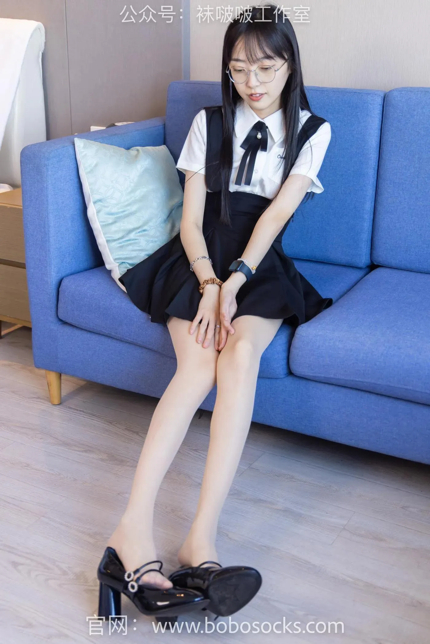 [BoBoSocks袜啵啵]NO.121 稚予-高跟鞋、白棉袜、肉丝 [138P]插图6